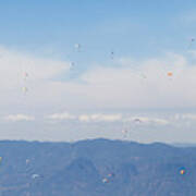 Paragliders Over Mountains In Taxco Poster