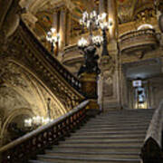 Paris Opera Garnier Grand Staircase - Paris Opera House Architecture Grand Staircase Fine Art Poster