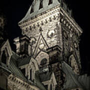 Parliament Hill East Wing Detail At Night Poster