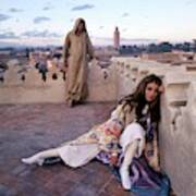 Paul Getty Jr And Talitha Getty On A Terrace Poster