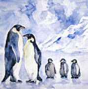 Penguin Family Poster