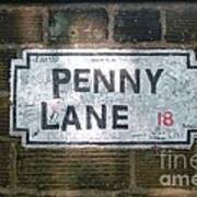 Penny Lane Street Sign Poster