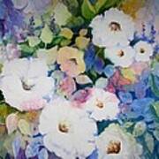 Petunias In White Poster