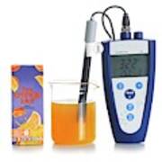 Ph Meter In Orange Juice Poster