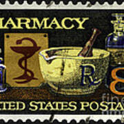 Pharmacy Stamp With Bowl Of Hygeia Poster