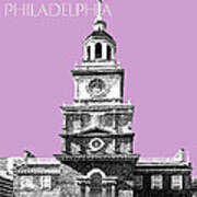 Philadelphia Skyline Independence Hall - Light Plum Poster