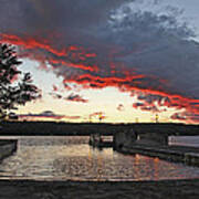 Pier Sunset Cazenovia 9/5/13 Poster