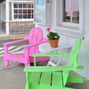 Pink And Green Chairs Watch Hill Rhode Island Poster