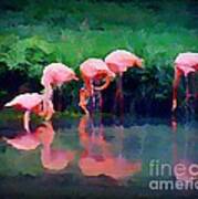 Pink Flamingos Poster