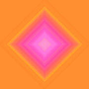 Pinks On Orange Abstract Poster