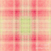 Plaid In Salmon 1 Square Poster