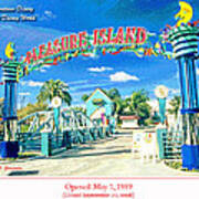 Pleasure Island Sign And Walkway Downtown Disney Poster