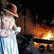Plimoth Plantation  Pilgrim Fireplace Cooking Poster