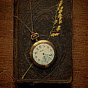 Pocketwatch On Old Book Poster
