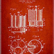 Poker Chip Set Patent From 1928 - Red Poster