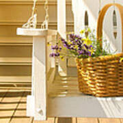 Porch Swing With Flowers Poster