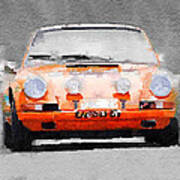 Porsche 911 Race Track Watercolor Poster