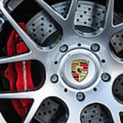 Porsche Wheel Emblem -1323c Poster