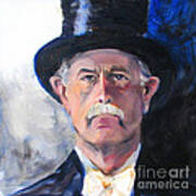 Portrait Of A Man In Top Hat Poster