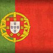 Portugal Flag Vintage Distressed Finish Poster