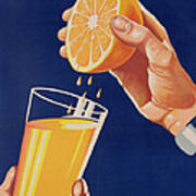 Poster With A Glass Of Orange Juice Poster