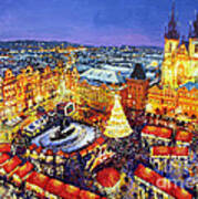 Prague Old Town Square Christmas Market 2014 Poster