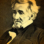 President Andrew Jackson Portrait And Signature Poster