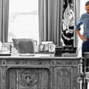 President Barack Obama In Fractalius Mood Poster