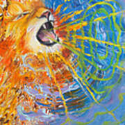 Prophetic Sketch Painting 25 Lion Of Judah Awakens With A Roar Poster