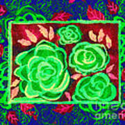 Psychedelic Roses - Autumn Poster