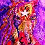 Psychedelic Tattooed Horse's Head Poster