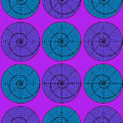 Purple Aqua Orb Circle Bubble Pop A La After Warhol Poster