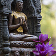 Purple Flowers For Buddha Poster