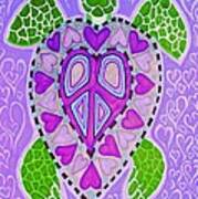 Purple Heart Turtle Poster