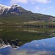 Pyramid Lake Mountain Reflections - Jasper, Alberta Poster