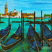 Quattro Gondola Venice Poster
