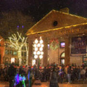 Quincy Market At Night With Snow - Boston Poster