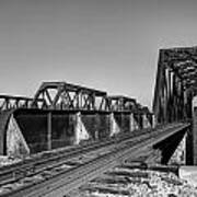 Railroad Bridge Black And White Poster