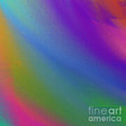 Rainbow Color Wave Abstract Square Poster