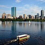 Rainbow Duck Boat On The Charles Poster