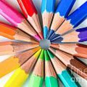 Rainbow Colored Pencils Poster
