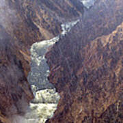 Rainstorm Over Grand Canyon Of The Yellowstone Poster