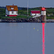 Ram Island Lighthouse At Night Maine Poster
