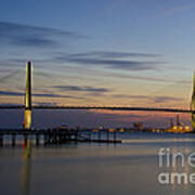 Ravenel Bridge Nightfall Poster