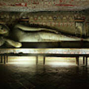 Reclining Buddha Statue In Cave Iii Poster