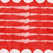 Red And White Shibori Design Poster