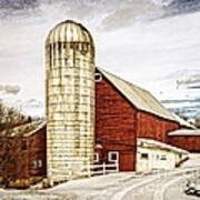 Red Barn And Silo Vermont Poster