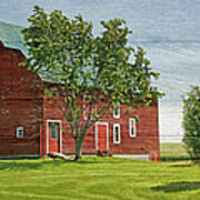 Red Barn On Siding Poster