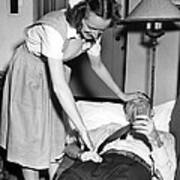 Red Cross Nurse With Patient Poster