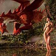 Red Dragon And Nude Bather Poster